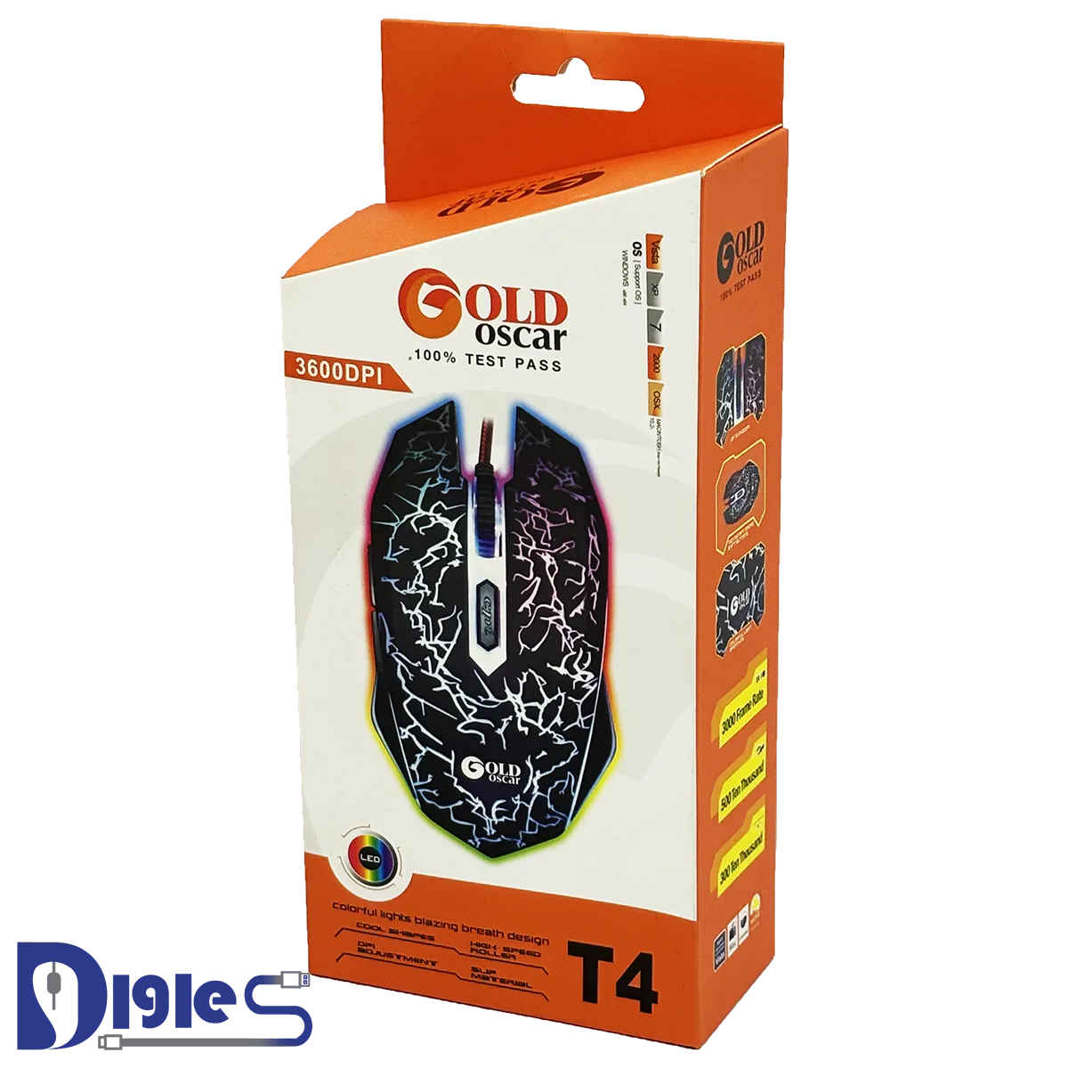 MOUSE-GOLD OSCAR-T4 موس گیمینگ GOLD OSCAR مدل T4