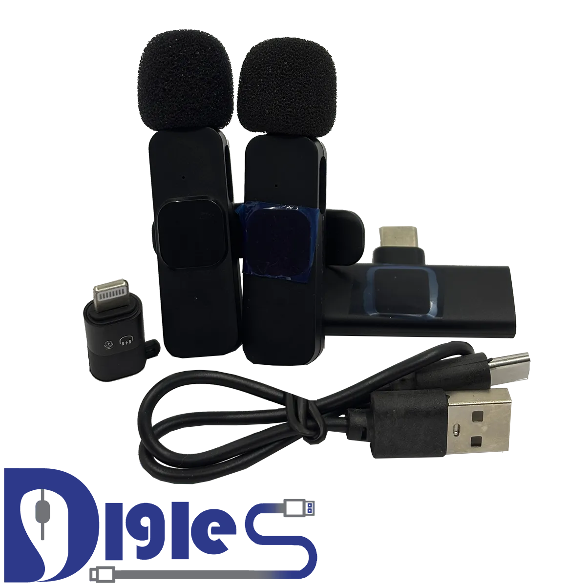 Wireless dual Type-c microphone 1 میکروفون یقه ایی k9 تایپ c دو کاربره