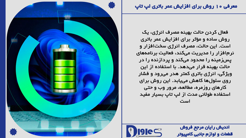 افزایش عمر باتری لپ تاپ با Battery Saver