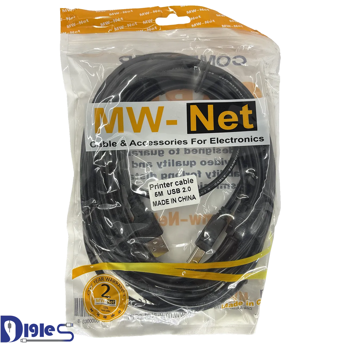 MW-NET 5M USB 2.0 Printer Cable-1 کابل پرینتر MW-NET 5M USB2.0